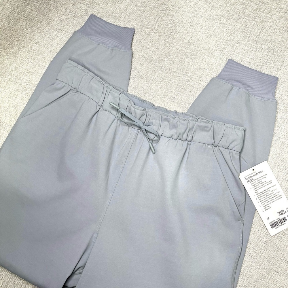 Lululemon Stretch High Rise Jogger Pants Chambray Blue Size 12 NWT - Picture 7 of 9